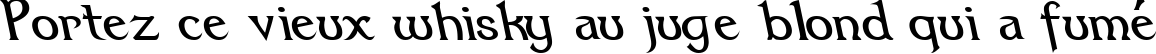 Пример написания шрифтом Dumbledor 3 Rev Italic текста на французском