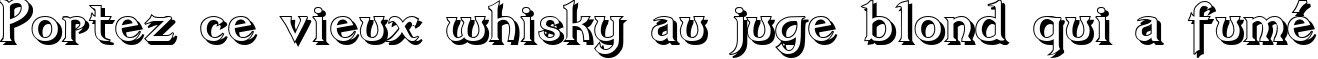 Пример написания шрифтом Dumbledor 3 Shadow текста на французском