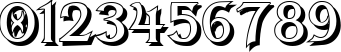 Пример написания цифр шрифтом Dumbledor 3 Shadow