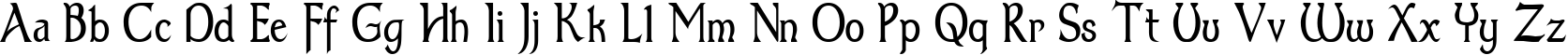 Пример написания английского алфавита шрифтом Dumbledor 3 Thin