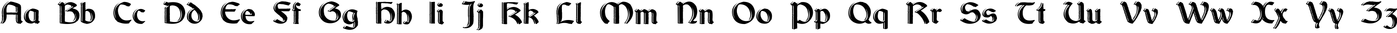 Пример написания английского алфавита шрифтом Dundalk_HandDrawn