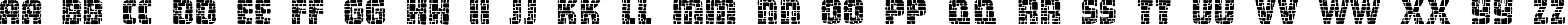 Пример написания английского алфавита шрифтом Dungeon Blocks Filled
