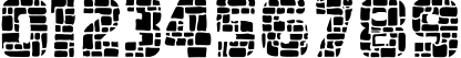 Пример написания цифр шрифтом Dungeon Blocks Filled