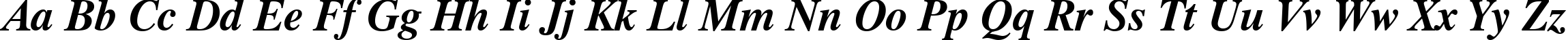 Пример написания английского алфавита шрифтом Dutch 801 Bold Italic BT