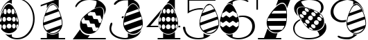 Пример написания цифр шрифтом Easter Egg