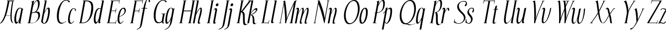 Пример написания английского алфавита шрифтом Echelon Italic