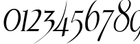 Пример написания цифр шрифтом Echelon Italic