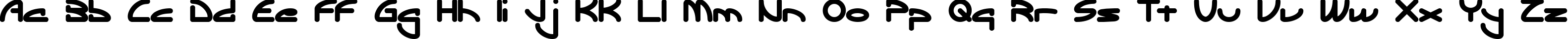 Пример написания английского алфавита шрифтом Ecliptic BRK