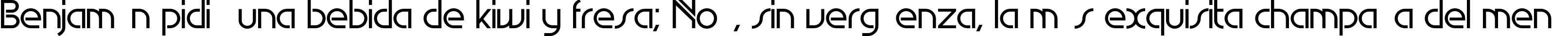Пример написания шрифтом EdgeLine Bold текста на испанском