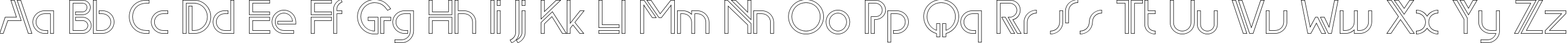 Пример написания английского алфавита шрифтом EdgeLineOutline