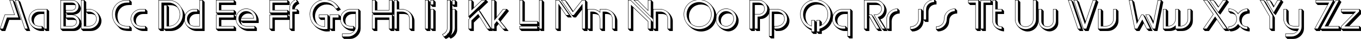 Пример написания английского алфавита шрифтом EdgeLineShadow