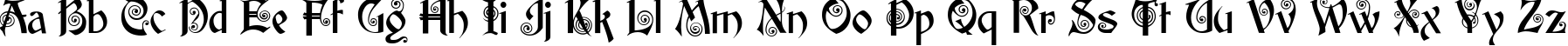 Пример написания английского алфавита шрифтом Edisson