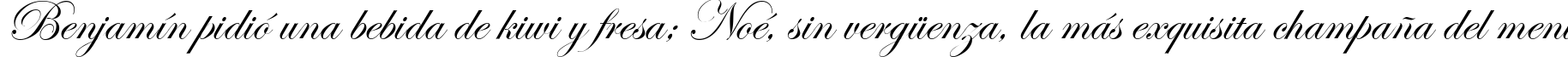 Пример написания шрифтом Edwardian Scr Alt ITC TT текста на испанском