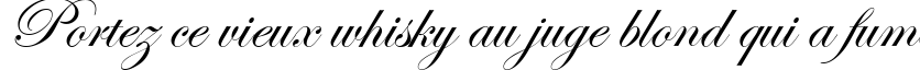Пример написания шрифтом Edwardian Script ITC текста на французском