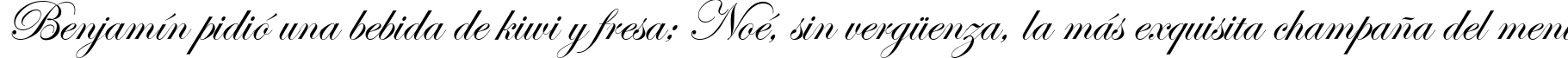 Пример написания шрифтом Edwardian Script ITC текста на испанском