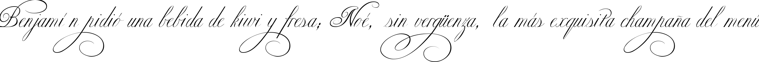 Пример написания шрифтом Ekaterina Velikaya Two текста на испанском