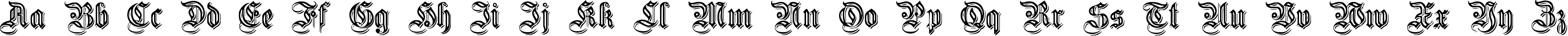 Пример написания английского алфавита шрифтом EmbossedGermanica