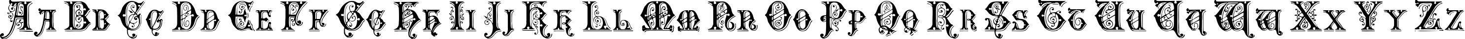 Пример написания английского алфавита шрифтом EmporiumCapitals