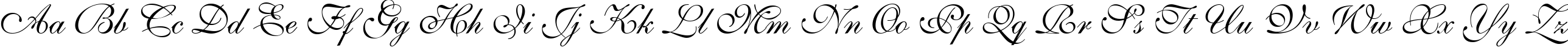 Пример написания английского алфавита шрифтом English 111 Presto BT