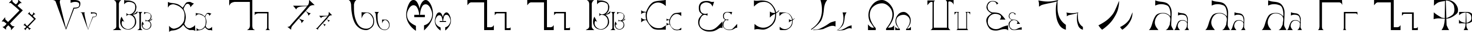 Пример написания английского алфавита шрифтом Enochian Regular