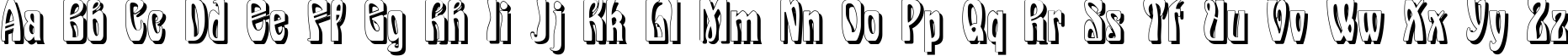 Пример написания английского алфавита шрифтом Epoque Shadow