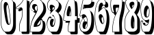 Пример написания цифр шрифтом Epoque Shadow