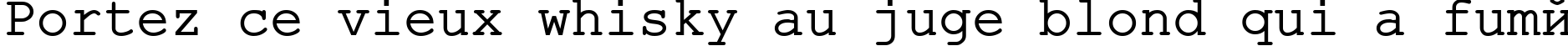 Пример написания шрифтом ER Kurier 1251 текста на французском