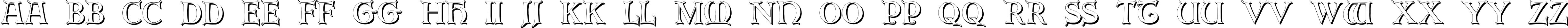 Пример написания английского алфавита шрифтом Erbar Initialen Shadow