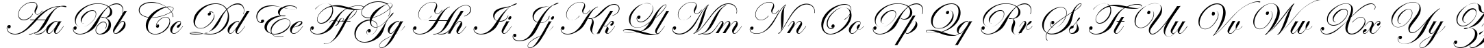 Пример написания английского алфавита шрифтом Esenin script Two