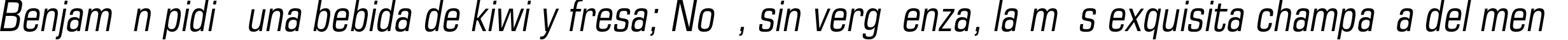 Пример написания шрифтом EuropeCond Italic текста на испанском