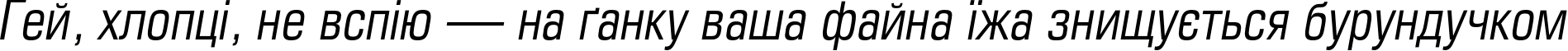 Пример написания шрифтом EuropeCond Italic текста на украинском