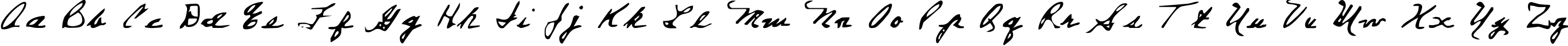 Пример написания английского алфавита шрифтом Everett Steele's Hand