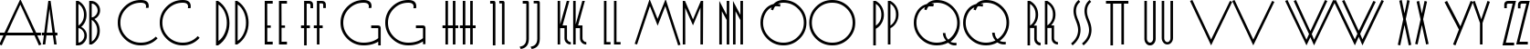 Пример написания английского алфавита шрифтом Evgenia Deco