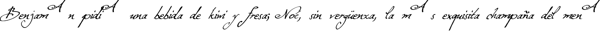 Пример написания шрифтом Excellentia in excelsis текста на испанском