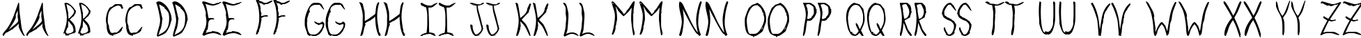 Пример написания английского алфавита шрифтом Exploding Sheep