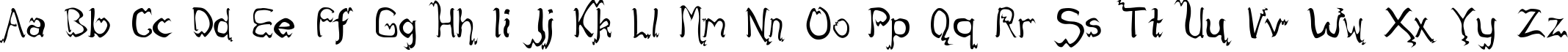 Пример написания английского алфавита шрифтом fack