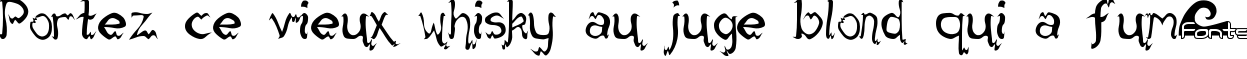 Пример написания шрифтом fack текста на французском