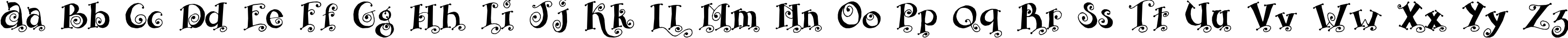 Пример написания английского алфавита шрифтом Fairy Tale