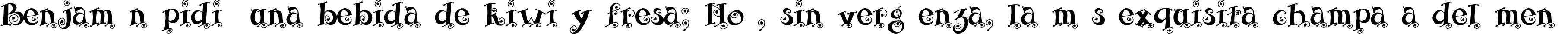 Пример написания шрифтом Fairy Tale текста на испанском