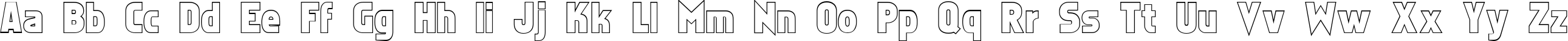Пример написания английского алфавита шрифтом Faktos Outline