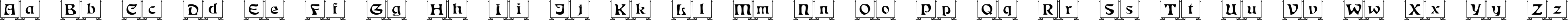 Пример написания английского алфавита шрифтом Fanfold