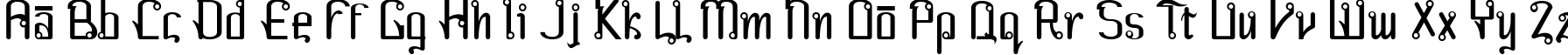 Пример написания английского алфавита шрифтом Farang