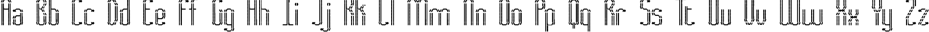 Пример написания английского алфавита шрифтом Fascii BRK