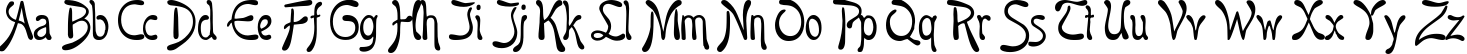 Пример написания английского алфавита шрифтом Favorit