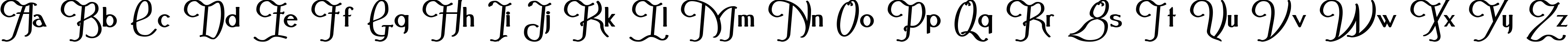 Пример написания английского алфавита шрифтом FestivalFlourish Bold