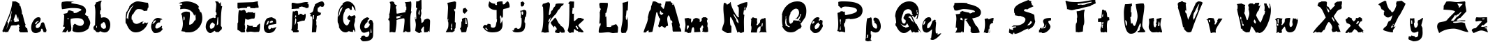 Пример написания английского алфавита шрифтом Fingerpaint