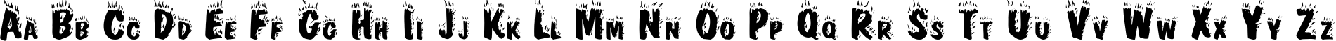 Пример написания английского алфавита шрифтом FIRE