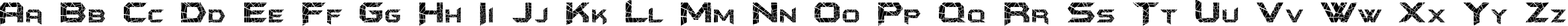 Пример написания английского алфавита шрифтом FK Batman Shatter.kz