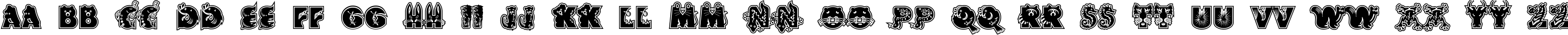 Пример написания английского алфавита шрифтом FK Critter Collage.kz