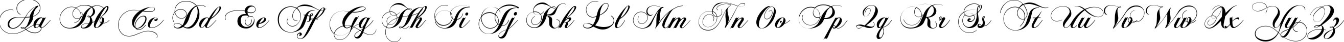 Пример написания английского алфавита шрифтом Flaemische Kanzleischrift